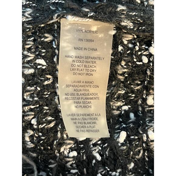 Sioni Tweed Shacket Medium Black White Fringe Trim Twee Academia Office - Picture 7 of 7